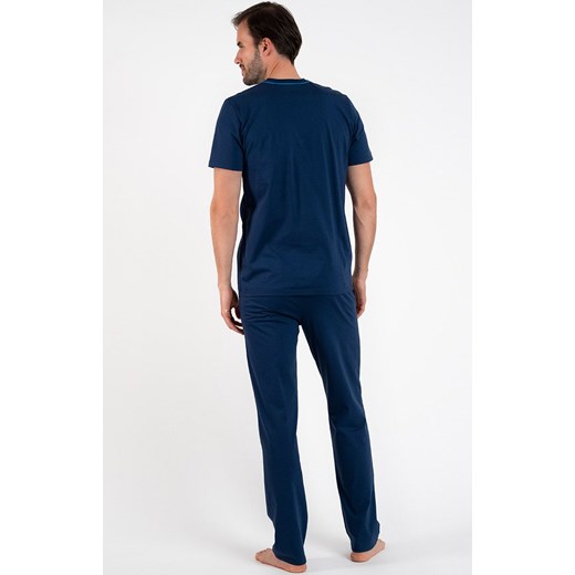 Piżama męska z krótkim rękawem i długimi spodniami Explore, Kolor granatowy, Italian Fashion 2XL Primodo