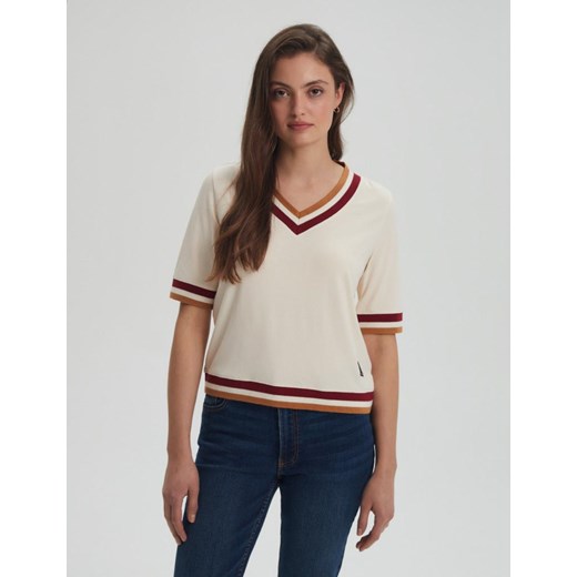 Koszulka RIAZ Kremowy XS ze sklepu Diverse w kategorii Bluzki damskie - zdjęcie 166298588