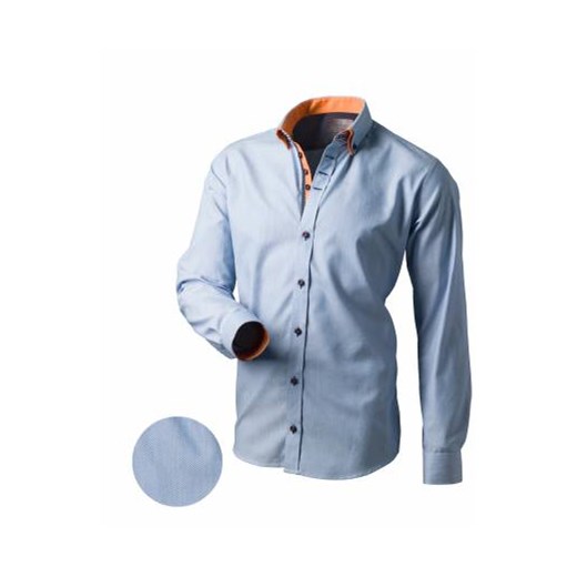 Koszula Męska Victorio Casual V076 koszulevictorio-pl niebieski koszule