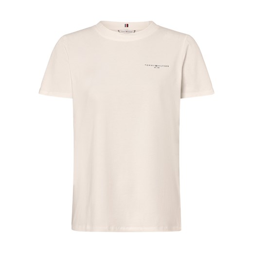 Tommy Hilfiger T-shirt damski Kobiety Bawełna écru jednolity ze sklepu vangraaf w kategorii Bluzki damskie - zdjęcie 166316637