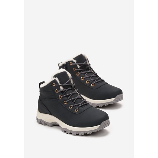 Workery damskie Born2be czarne sznurowane casual 