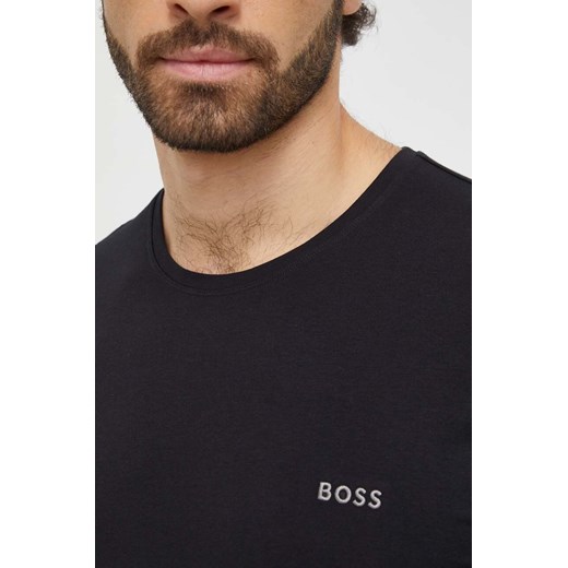 T-shirt męski BOSS HUGO casualowy czarny z krótkim rękawem 