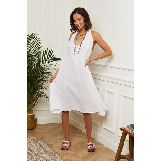 Le Monde du Lin Lniana sukienka w kolorze białym ze sklepu Limango Polska w kategorii Sukienki - zdjęcie 166366626