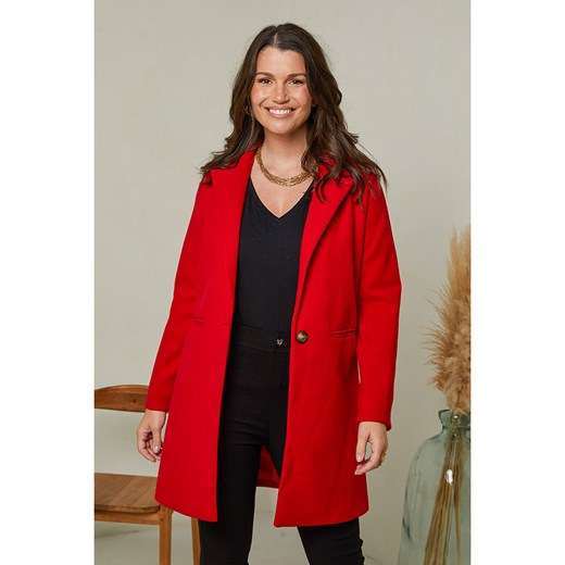 Curvy Lady Płaszcz przejściowy w kolorze czerwonym ze sklepu Limango Polska w kategorii Płaszcze damskie - zdjęcie 166366738