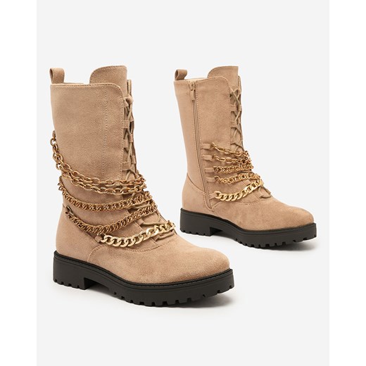 Royalfashion Botki damskie typu workery w kolorze jasnobrązowym Goserre Royalfashion.pl 41 okazyjna cena royalfashion.pl