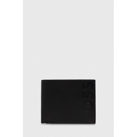 BOSS portfel skórzany męski kolor czarny ze sklepu ANSWEAR.com w kategorii Portfele męskie - zdjęcie 166374517