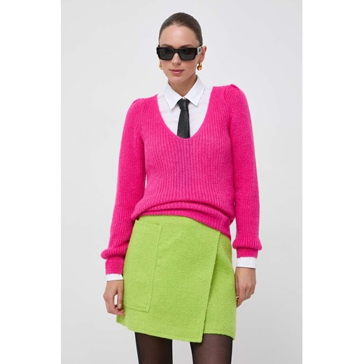 Morgan sweter z domieszką wełny damski kolor różowy Morgan XL ANSWEAR.com