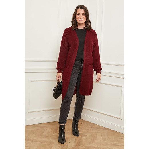 Curvy Lady Kardigan w kolorze bordowym - id: 13215052 - marki Curvy Lady - 166376655 Curvy Lady Kardigan w kolorze bordowym ze sklepu Limango Polska w kategorii Swetry damskie - zdjęcie 166376655