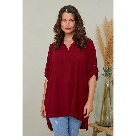 Curvy Lady Bluzka w kolorze bordowym ze sklepu Limango Polska w kategorii Bluzki damskie - zdjęcie 166376965