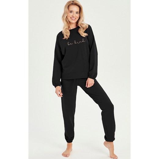 Bawełniana piżama damska czarna Lia 3004, Kolor czarny, Rozmiar S, Taro ze sklepu Intymna w kategorii Piżamy damskie - zdjęcie 166382098