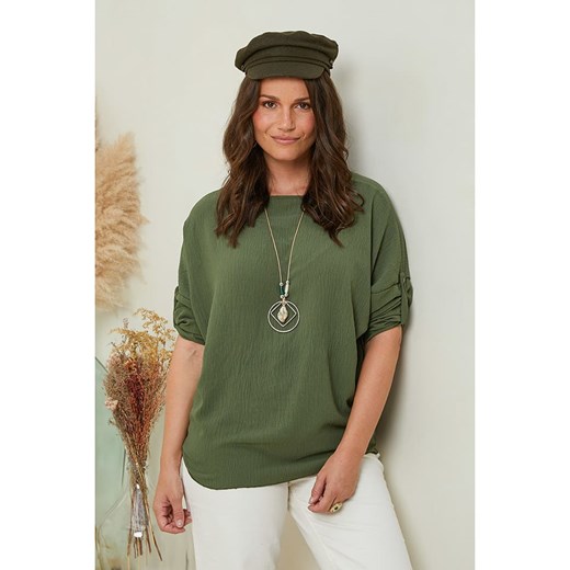 Curvy Lady Bluzka w kolorze khaki ze sklepu Limango Polska w kategorii Bluzki damskie - zdjęcie 166387727