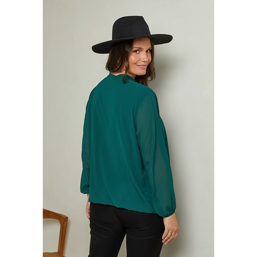 Bluzka damska Curvy Lady z okrągłym dekoltem z długim rękawem 