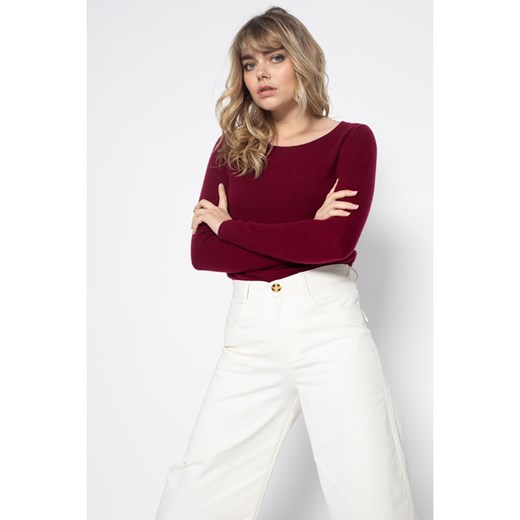 Perfect Cashmere Kaszmirowy sweter &quot;Whitney&quot; w kolorze bordowym ze sklepu Limango Polska w kategorii Swetry damskie - zdjęcie 166406269