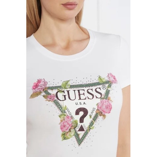 Bluzka damska Guess bawełniana z okrągłym dekoltem 