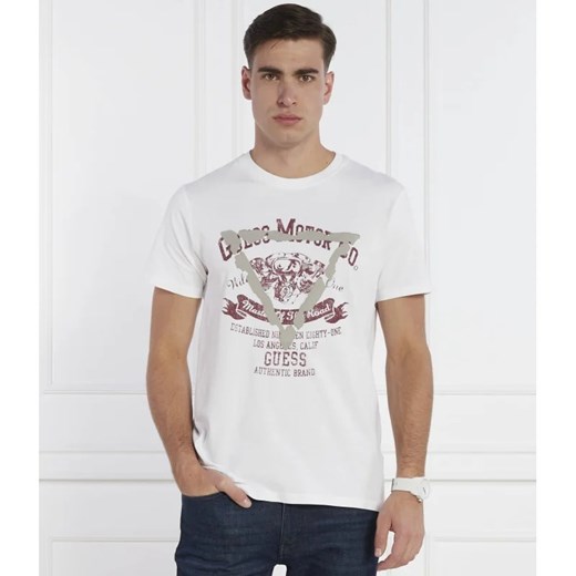 T-shirt męski Guess młodzieżowy z krótkimi rękawami