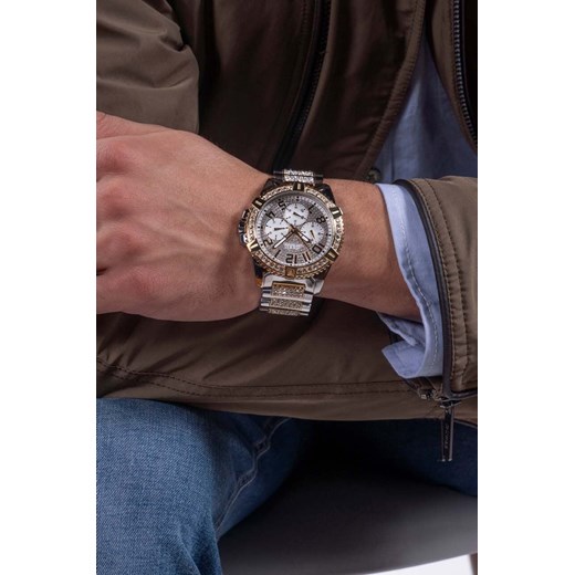 Guess zegarek W0799G4 męski kolor złoty ze sklepu ANSWEAR.com w kategorii Zegarki - zdjęcie 166419265
