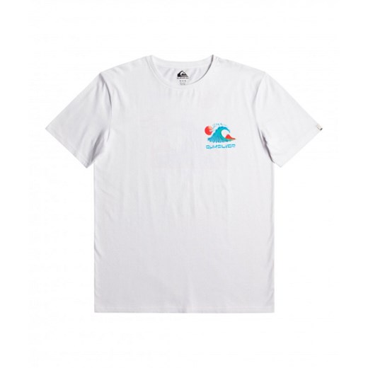 Męski t-shirt z nadrukiem QUIKSILVER Ocean Bed - biały ze sklepu Sportstylestory.com w kategorii T-shirty męskie - zdjęcie 166419697
