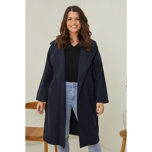 Curvy Lady Płaszcz przejściowy w kolorze granatowym ze sklepu Limango Polska w kategorii Płaszcze damskie - zdjęcie 166424315