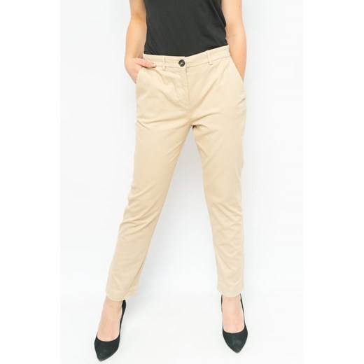 spodnie damskie pinko 1j112g a09r beżowe ze sklepu Royal Shop w kategorii Spodnie damskie - zdjęcie 166427558