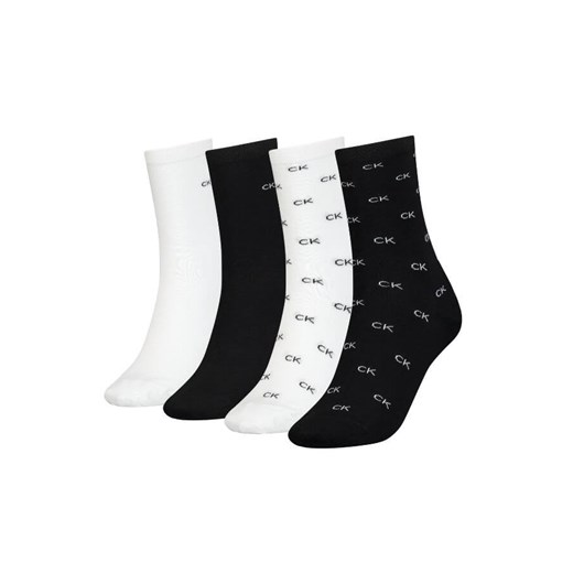 skarpety damskie calvin klein 701219850 czarno-białe (4pack) ze sklepu Royal Shop w kategorii Skarpetki damskie - zdjęcie 166427755