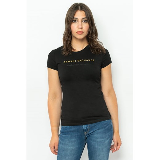 t-shirt damski armani exchange 3rytfm yj3rz czarny ze sklepu Royal Shop w kategorii Bluzki damskie - zdjęcie 166430116