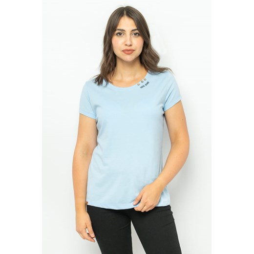 t-shirt damski pepe jeans pl505230 błękitny ze sklepu Royal Shop w kategorii Bluzki damskie - zdjęcie 166430307