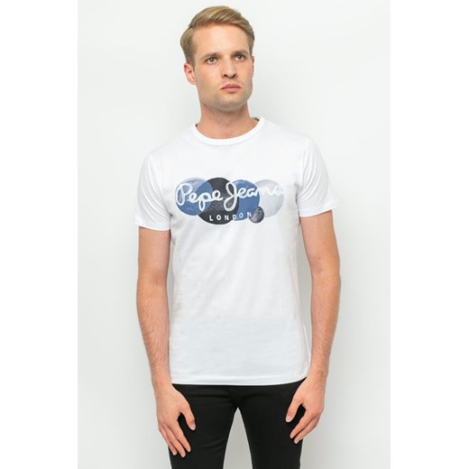 t-shirt męski pepe jeans pm508609 biały ze sklepu Royal Shop w kategorii T-shirty męskie - zdjęcie 166430477