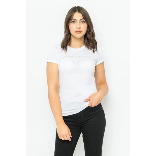 t-shirt damski armani exchange 3rytfm yj3rz biały ze sklepu Royal Shop w kategorii Bluzki damskie - zdjęcie 166430676