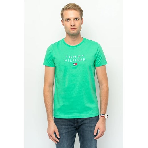t-shirt męski tommy hilfiger xm0xm02307 zielony ze sklepu Royal Shop w kategorii T-shirty męskie - zdjęcie 166431509