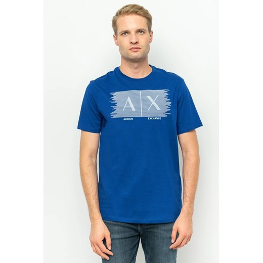 t-shirt męski armani exchange 6rzthb zjh4z niebieski ze sklepu Royal Shop w kategorii T-shirty męskie - zdjęcie 166431569