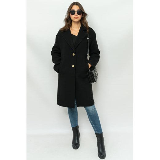 płaszcz damski pinko 101809 y7dy czarny ze sklepu Royal Shop w kategorii Płaszcze damskie - zdjęcie 166431829