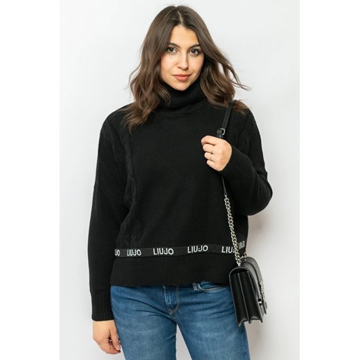 sweter damski liu jo tf3051 ma55l czarny ze sklepu Royal Shop w kategorii Swetry damskie - zdjęcie 166432829