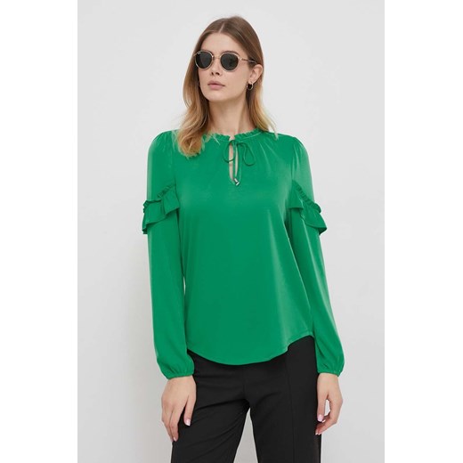 Lauren Ralph Lauren bluzka damska kolor zielony gładka ze sklepu ANSWEAR.com w kategorii Bluzki damskie - zdjęcie 166437076