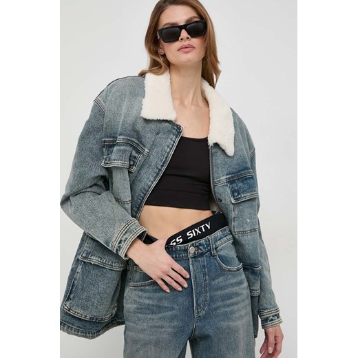 Miss Sixty kurtka jeansowa damska kolor niebieski przejściowa oversize ze sklepu ANSWEAR.com w kategorii Kurtki damskie - zdjęcie 166437137
