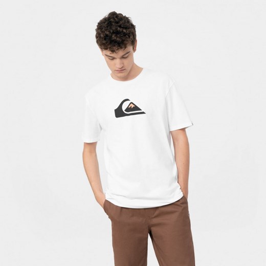 Męski t-shirt z nadrukiem QUIKSILVER Comp Logo - biały Quiksilver S wyprzedaż Sportstylestory.com