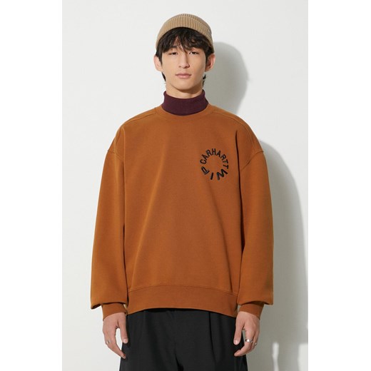 Carhartt WIP bluza męska kolor brązowy z aplikacją L wyprzedaż PRM