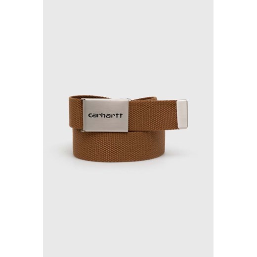 Carhartt WIP pasek Clip Belt Chrome kolor brązowy I019176.HZXX ze sklepu PRM w kategorii Paski damskie - zdjęcie 166438507
