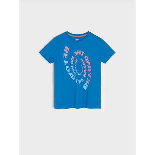 Sinsay - Koszulka z nadrukiem - niebieski Sinsay 170 Sinsay