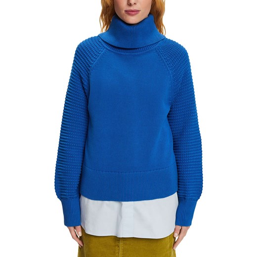 Niebieski sweter damski Esprit z golfem 
