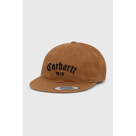 Carhartt WIP czapka z daszkiem Onyx Cap kolor brązowy z aplikacją I032899.08WXX ze sklepu PRM w kategorii Czapki z daszkiem damskie - zdjęcie 166449898