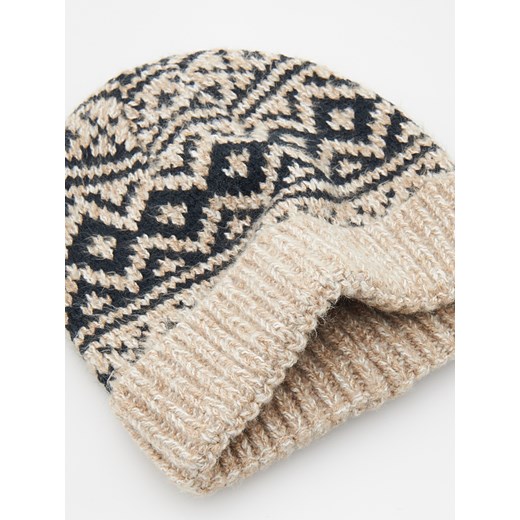 Reserved - Wzorzysta czapka - beżowy Reserved ONE SIZE Reserved