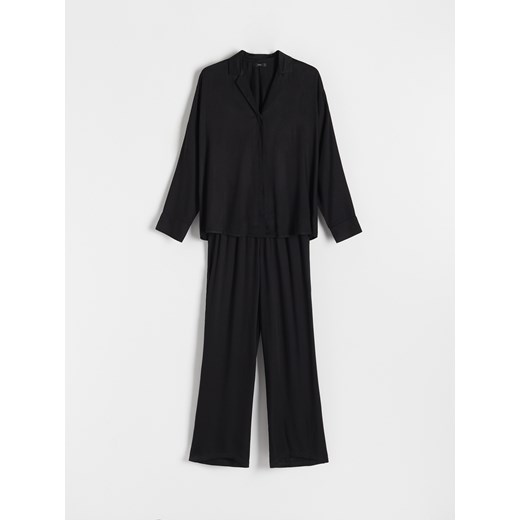 Reserved - Dwuczęściowa piżama z wiskozy - czarny Reserved S Reserved