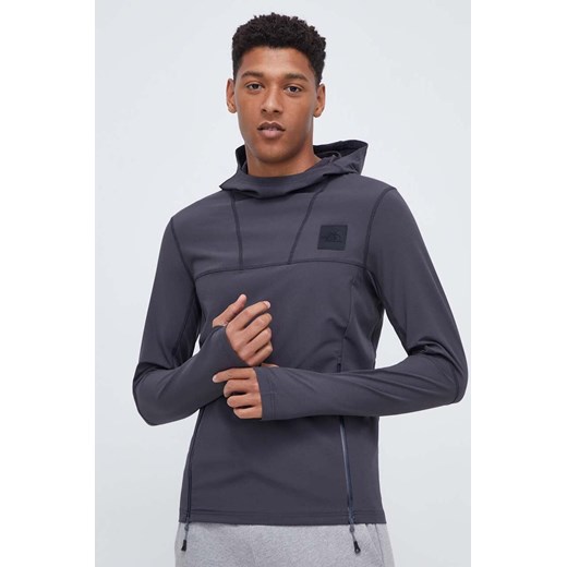 The North Face bluza męska kolor szary z kapturem gładka ze sklepu ANSWEAR.com w kategorii Bluzy męskie - zdjęcie 166455446