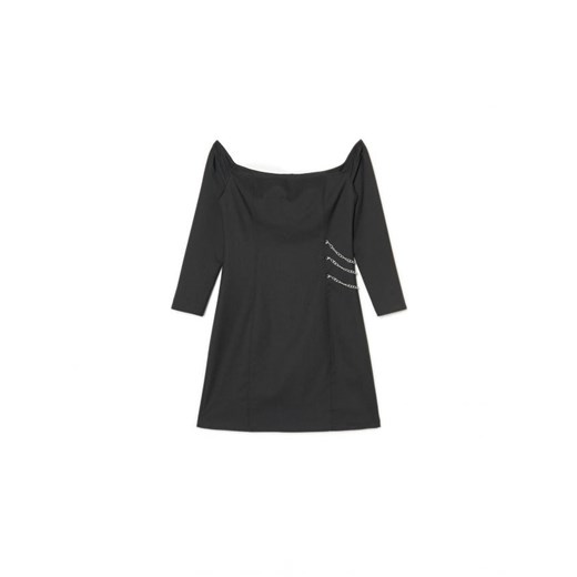 Cropp - Czarna sukienka mini z łańcuszkami - czarny ze sklepu Cropp w kategorii Sukienki - zdjęcie 166455915