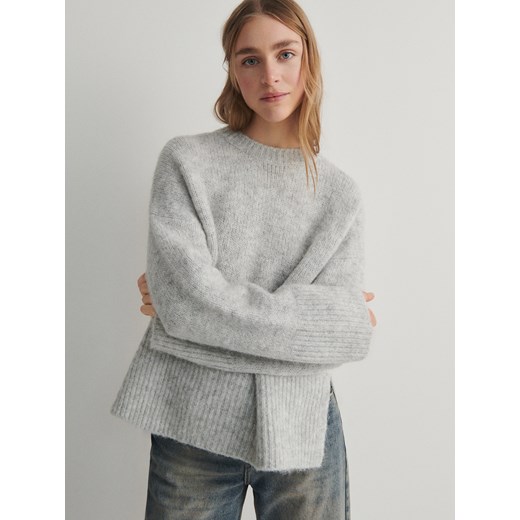 Reserved - Sweter z domieszką alpaki - jasnoszary ze sklepu Reserved w kategorii Swetry damskie - zdjęcie 166456135