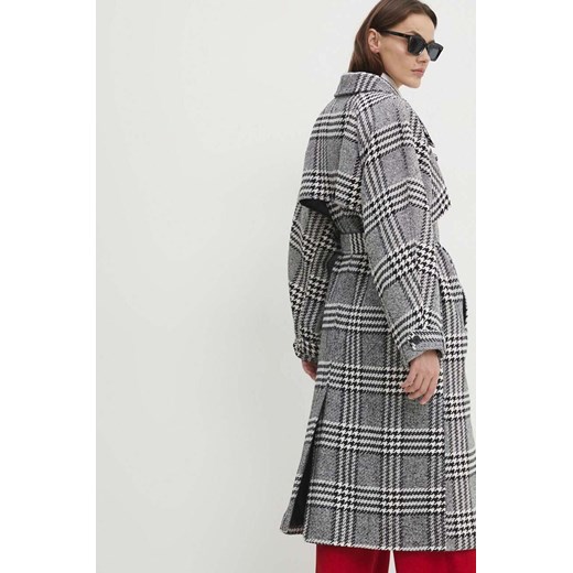 Answear Lab płaszcz z domieszką wełny kolor szary przejściowy dwurzędowy Answear Lab S ANSWEAR.com