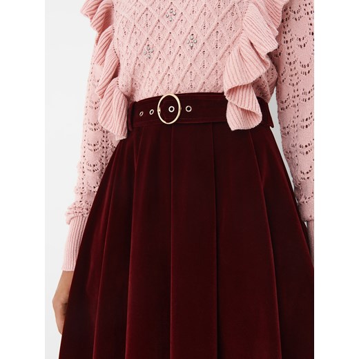 Mohito - Welurowa spódnica midi - Bordowy Mohito 42 Mohito