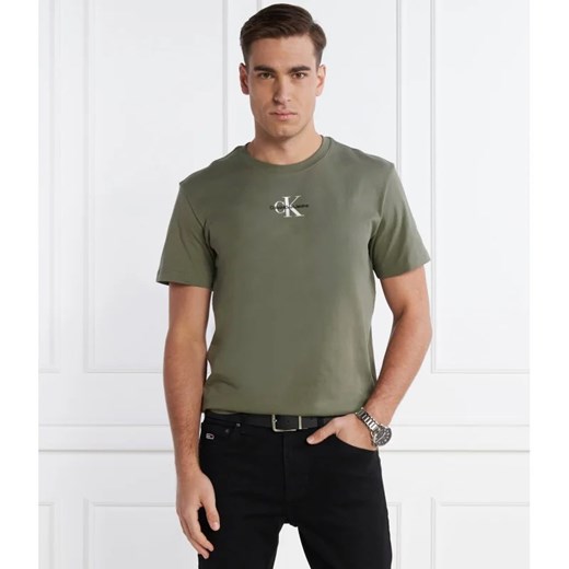 T-shirt męski Calvin Klein z krótkim rękawem zielony 