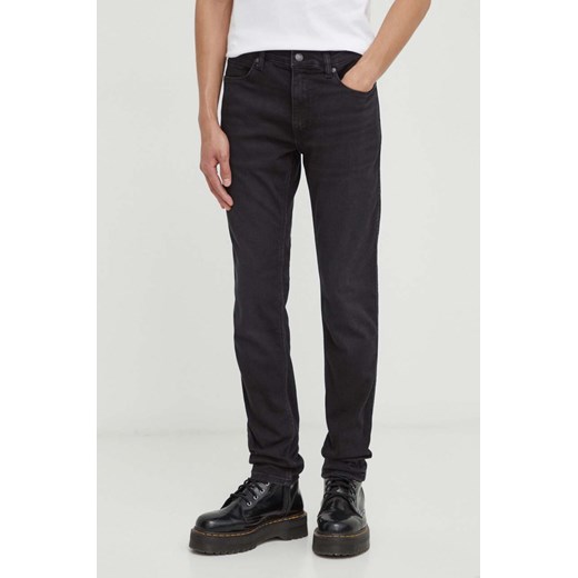 HUGO jeansy męskie kolor czarny ze sklepu ANSWEAR.com w kategorii Jeansy męskie - zdjęcie 166485079