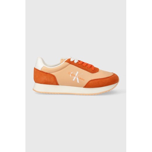 Calvin Klein Jeans sneakersy RETRO RUNNER LOW LACE NY ML kolor pomarańczowy YW0YW01326 ze sklepu ANSWEAR.com w kategorii Buty sportowe damskie - zdjęcie 166485556